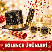 YILBAŞI TAÇLARI ŞAPKALARI GÖZLÜKLERİ PERUKLARI SAKALLARI ÇORAPLARI